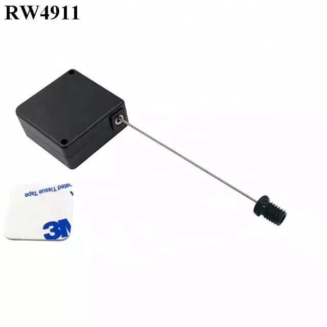 Square Retractable Security Tether with M6/M8 or Customized Flat Head Screw End