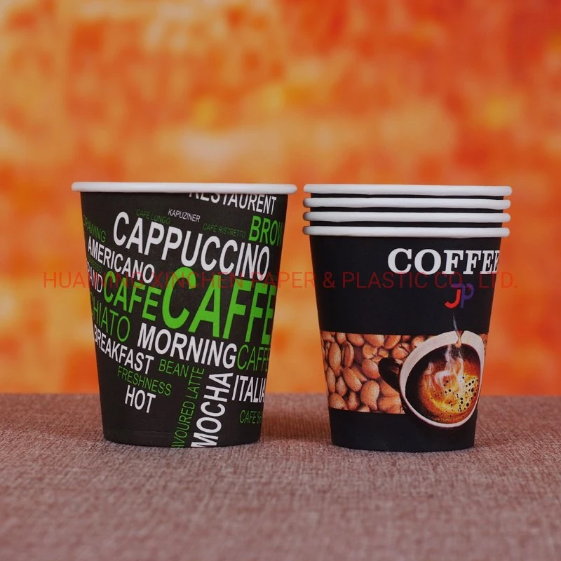 Printed Logo Single Wall Hot Drink Paper Cups with PS Lid 80%off