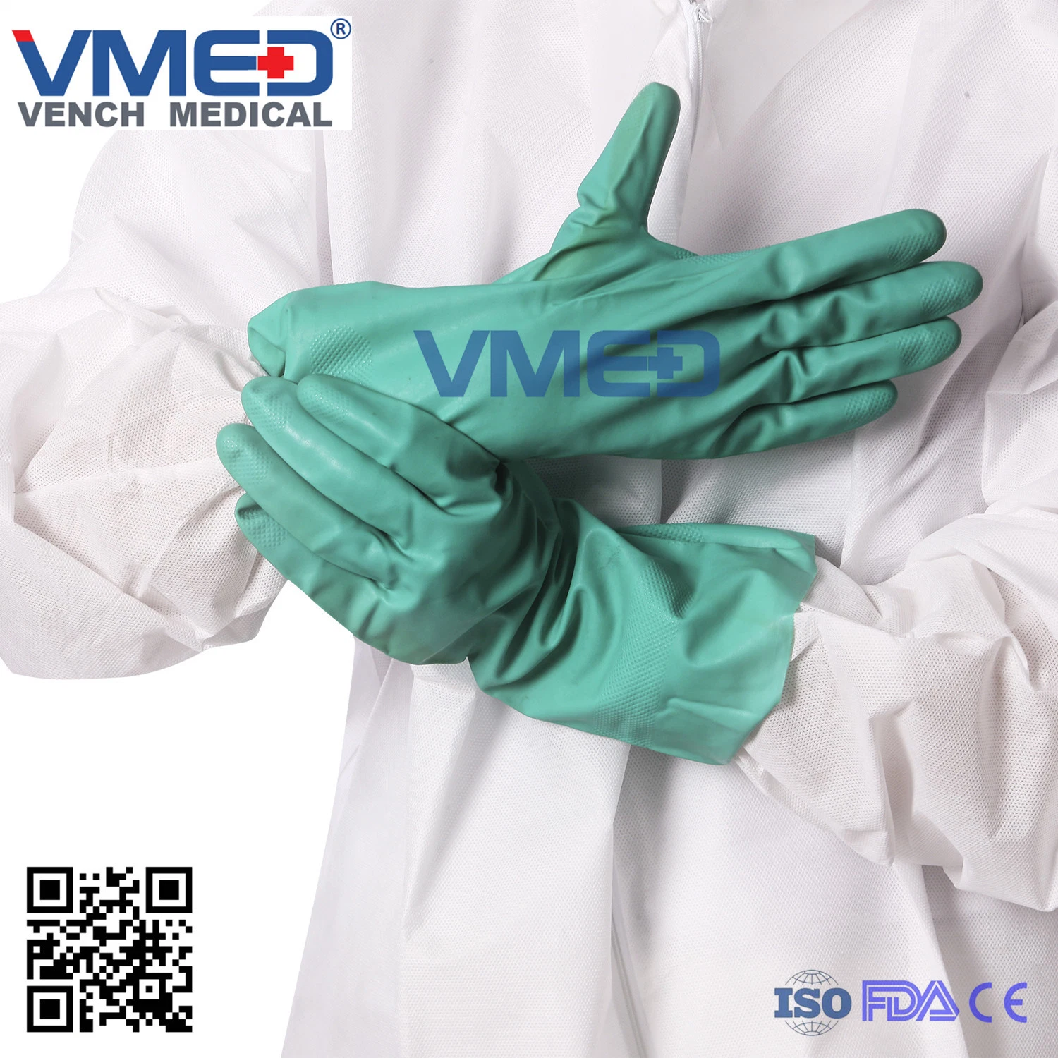 Medical Supply Household Latex Glove, Comfortable Double Colors Latex Rubber Glove Cleaning Room Industrial Washing Working Protective Disposable Gloves