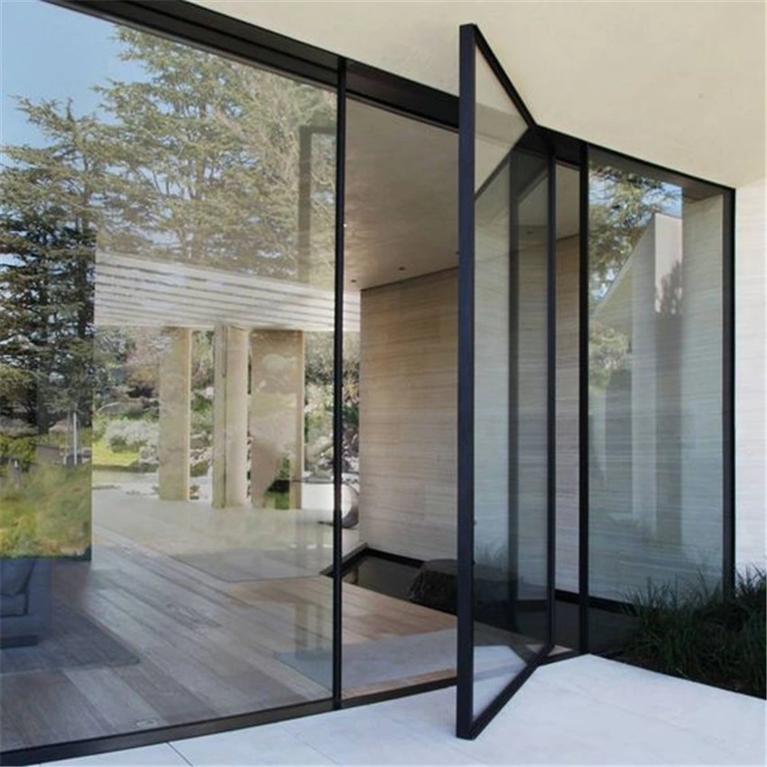 Prima Aluminum Frame Office Entry Pivot Door Revolving Tempered Glass Door Free Standing Door