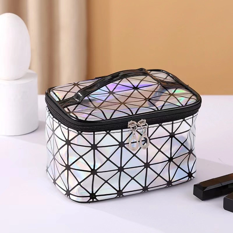 Luxury Cosmetic Makeup Box Bag Large Capacity Travel Toiletry Bag with Mirror Promotional Wash Fashion Ladies Pouch Bag