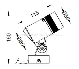 IP65 6W LED Garden Spot Lamp Zoomable Beam Angle Adjustable