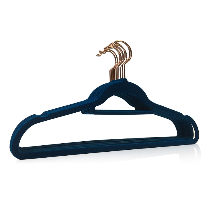 Manufacturer Wholesale/Supplier 38cm Navy Blue Coat 50 Pack Velvet Hangers for Cloths