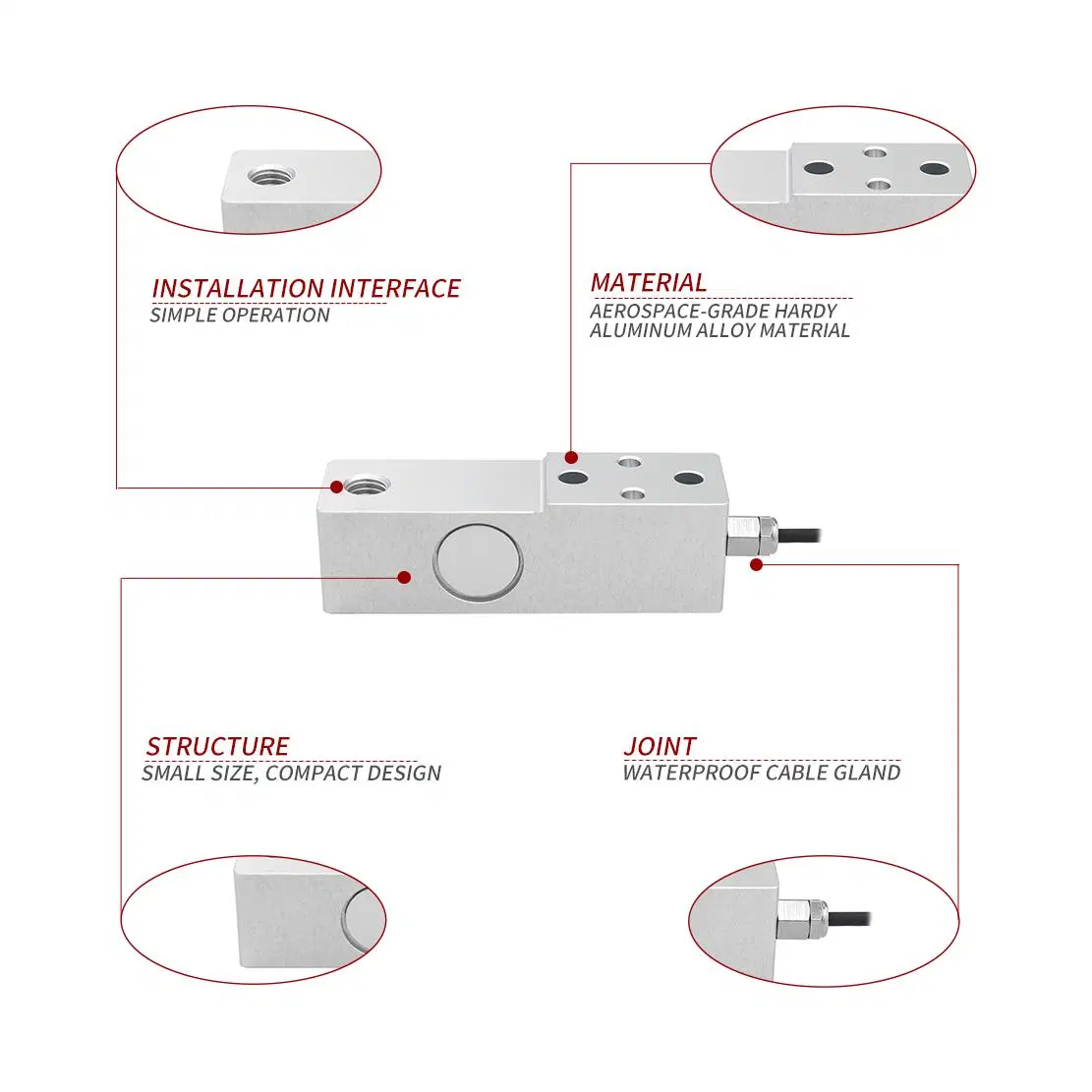 Calibtec Intelligent 90mm Shear Beam Aluminum Alloy 100kg 200kg 400kg Load Cell Weight Sensor