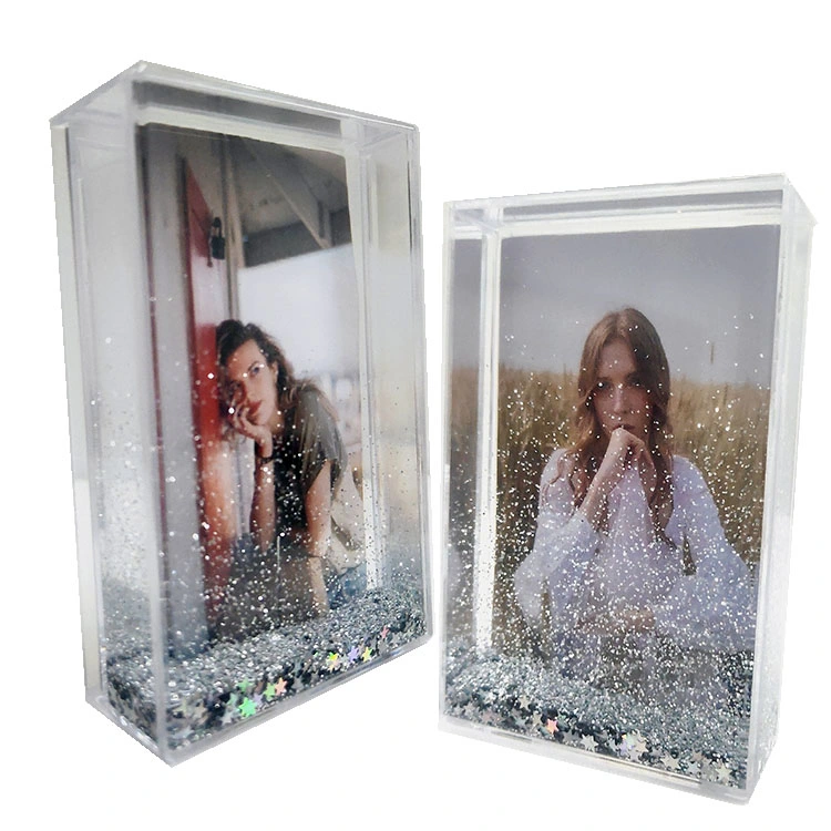 Alto transparente PS 2*3 pulgadas Marco de fotos Photo Blox Glitter Instax Mini Imagen