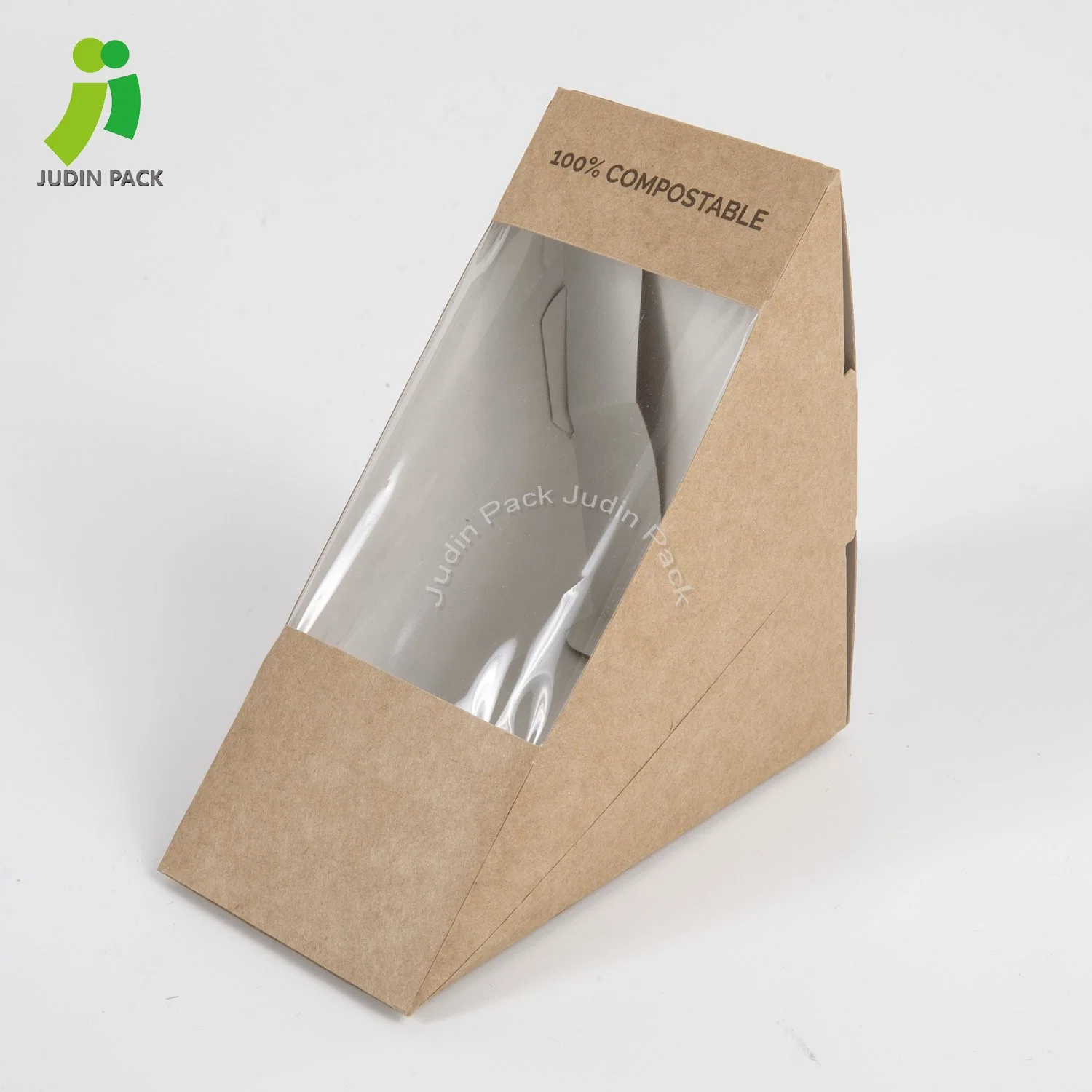 Wholesale Disposable Light Brown Bamboo Paper Box for Sandwich