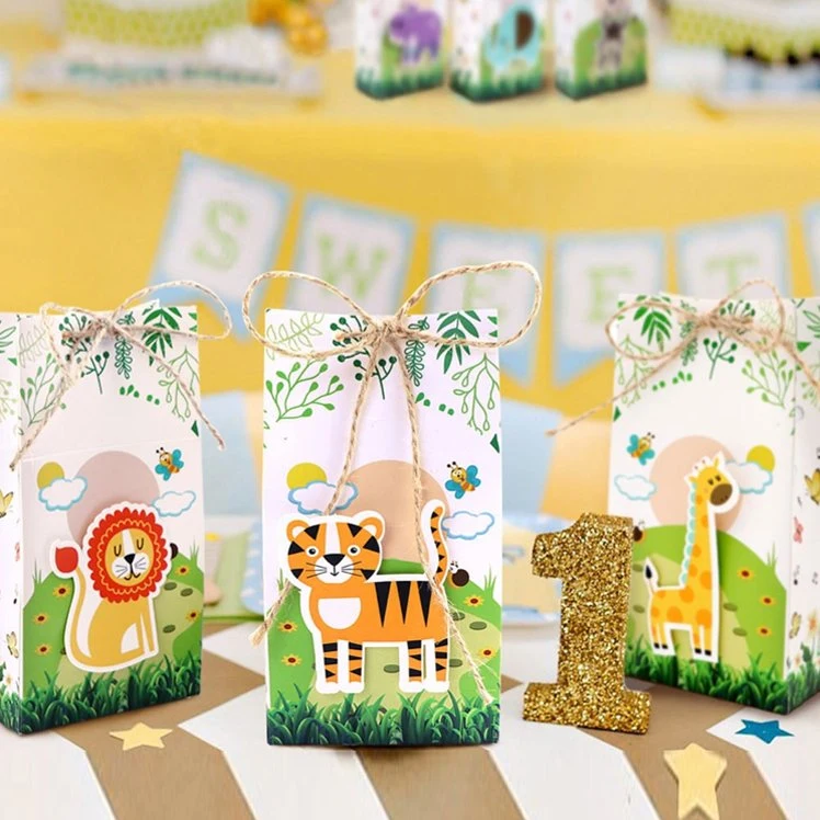 Jungle Party Decoration Baby Shower Birthday Animal Theme Party Favor Box