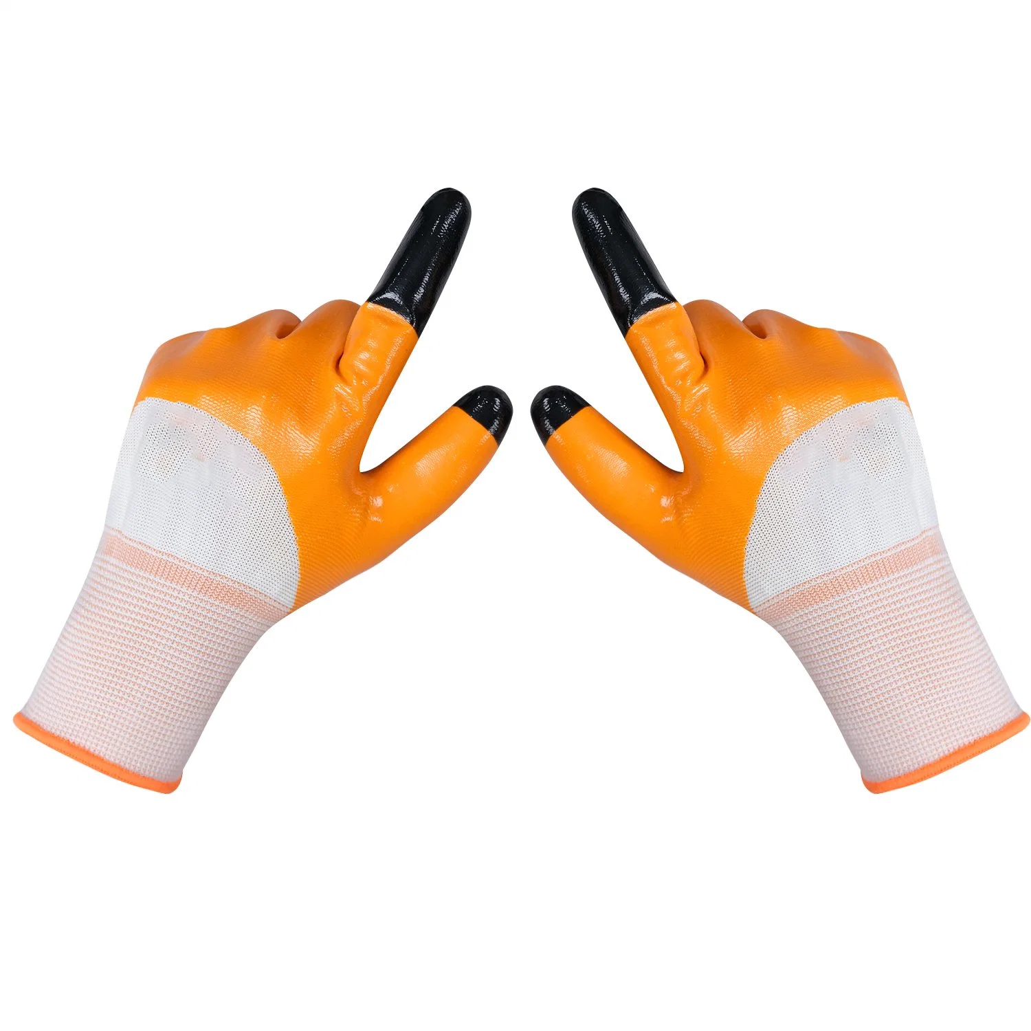 Factory Direct Sale Oil Proof Dipping Nylon Nitrile Coated Work Gloves for Construction