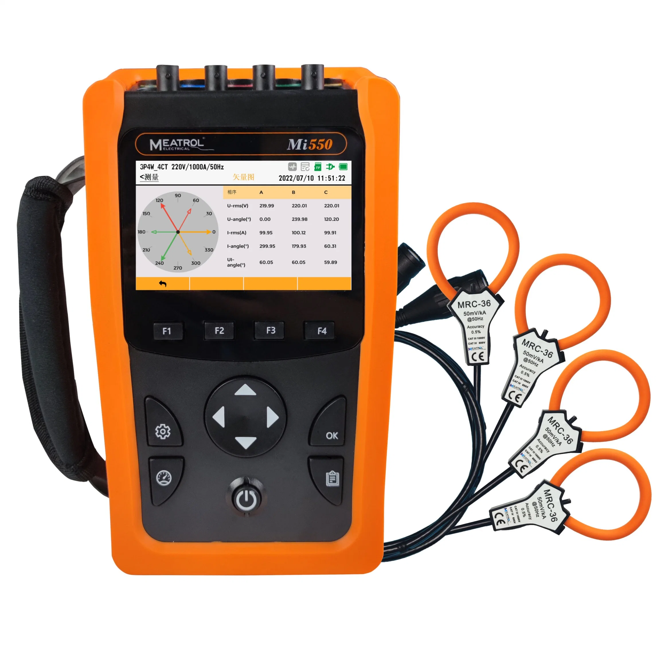 Pinza amperimétrica de corriente en espiral Rogowski Registrador de datos portátil Modbus TCP Analizador de calidad de energía solar Ethernet RJ45