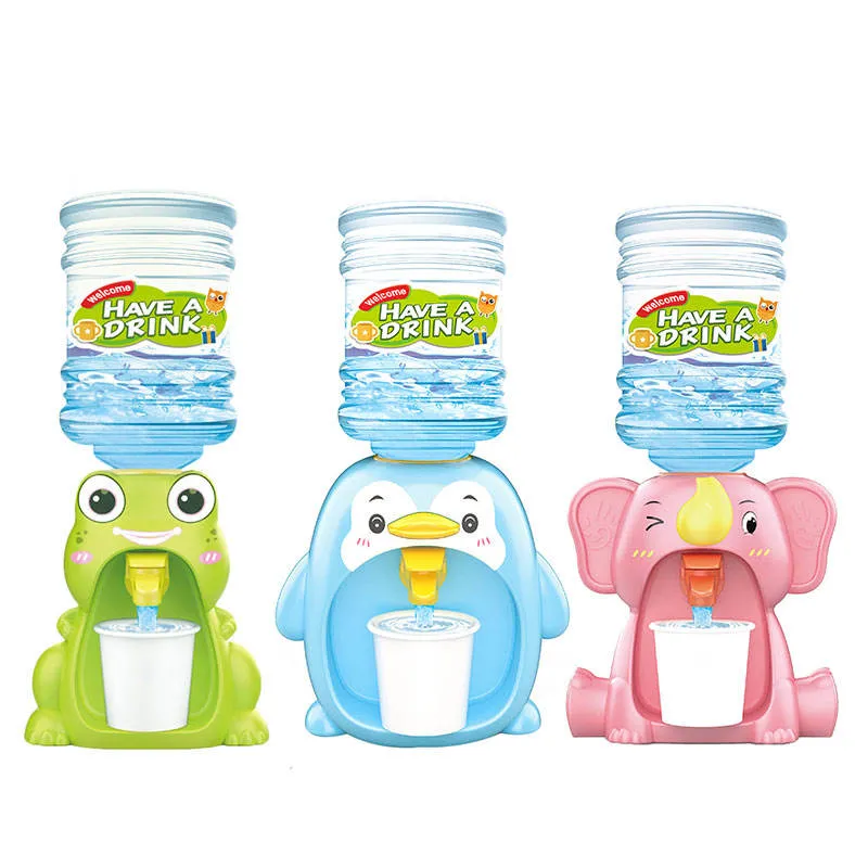 Children Mini Plastic Cartoon Animal Pretend Play Drink Water Set Kids Water Dispenser Toy