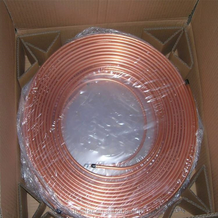 C1100 C12200 1/4'' 3/8'' 1/2'' 3/4'' 15meters/Coil Copper Pancake Coil Copper Pipes for Air Conditioner