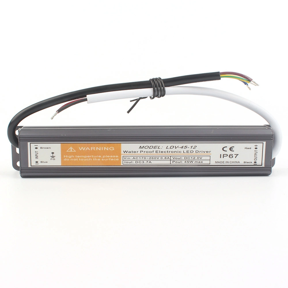 45W 12V Switching Waterproof Power Supply, LED Driver 45W LED Transformer Used for LED Light