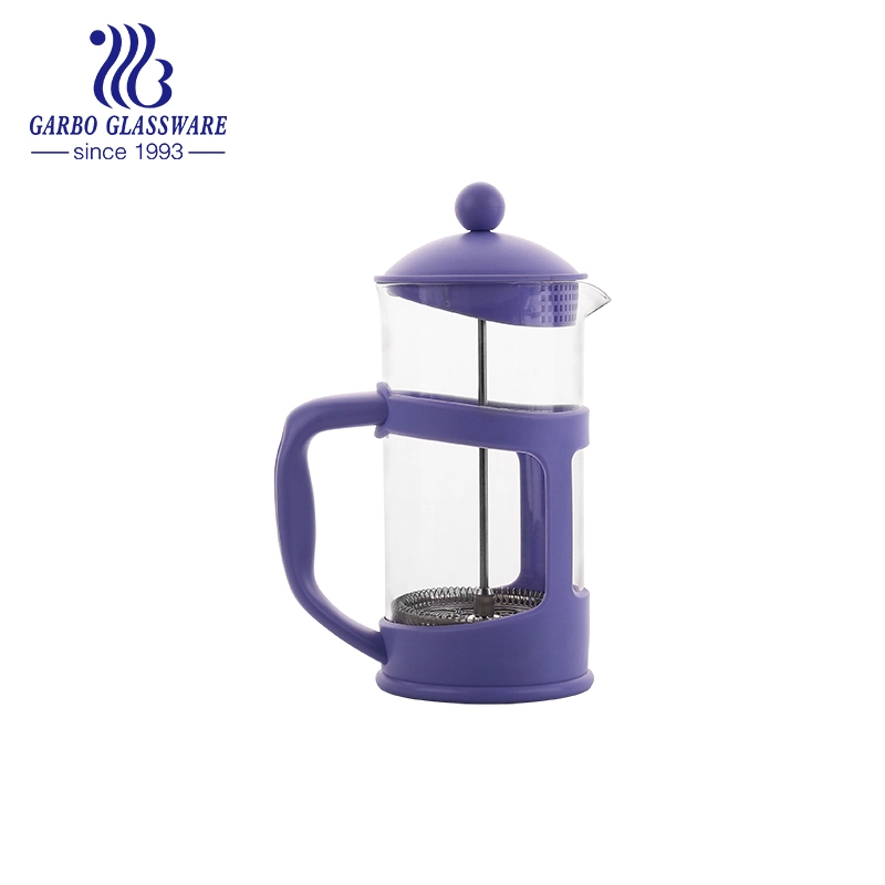 Wholesale/Supplier Factory Heat-Resistant High Borosilicate Glass Coffee Tea French Press Glass Tea Pot Coffee Maker with Plastic Handle and Plastic Lid