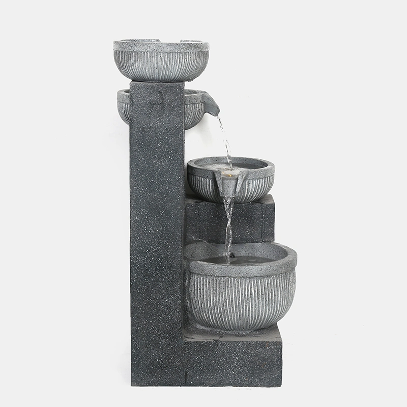 Bowl Pot Flowing Fontaine Outdoor Water Feature Medium Size Electric Garden Tiered Outdoor Water Fountain Tile Wall Fountains