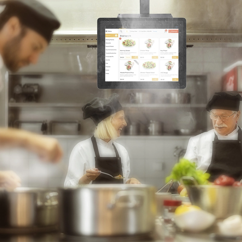 IP65 Full Waterproof 10,1 15,6 Zoll Touchscreen All-in Bildschirm für die KDS-Commercial Kitchen-Anzeige für ein Panel-PC-Restaurant