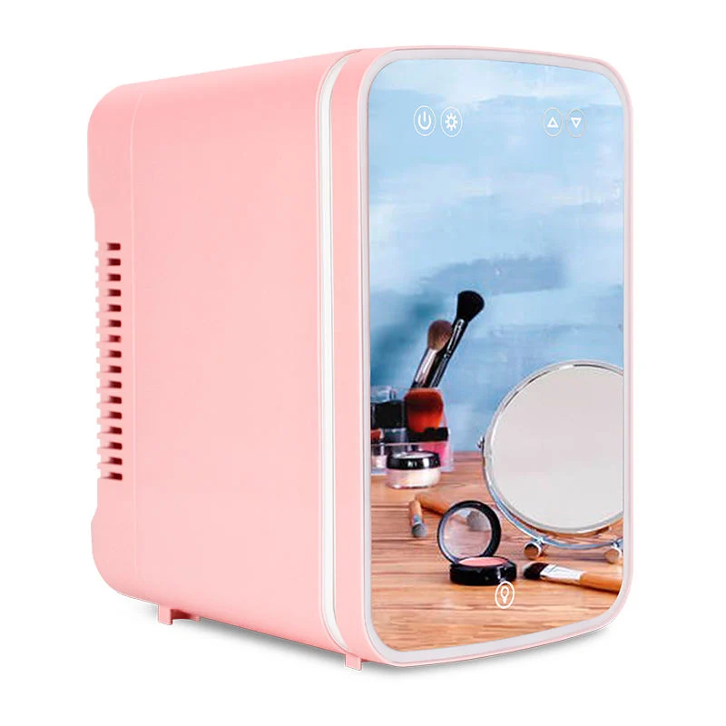 8L espejo Mini Frigo para dormitorio Personalizar Mini nevera vidrio Puerta con nevera de belleza CE GS