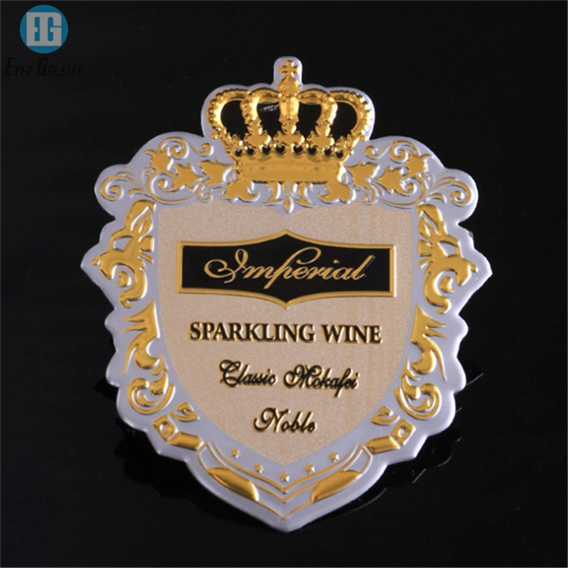 Wholesale/Supplier OEM Design Embossed Style and Aluminum Label Type Bottle Decorative Metal Logo