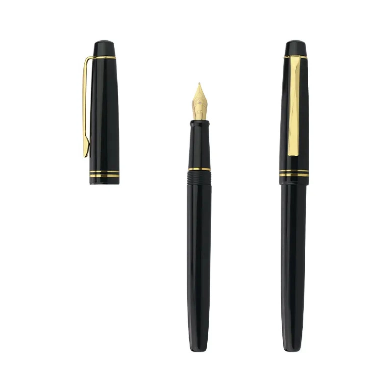 Luxury Black with Gold Design Business Fountain Pen Custom Logo