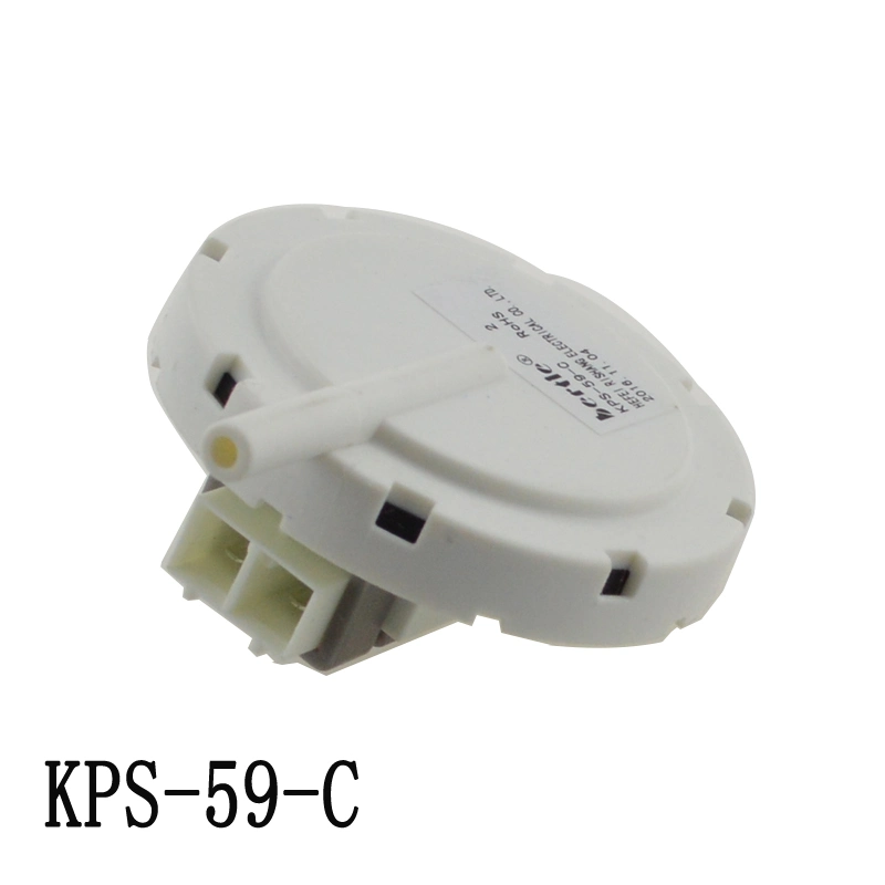 Kps-59-C (3014291S03140C) مستشعر ضغط إلكتروني رقمي لمستوى المياه الأبيض ذو الجهد المستمر 5 فولت و 2 طرف لغسالة الملابس العلوية من ويرلبول المتوافقة مع متطلبات RoHS.