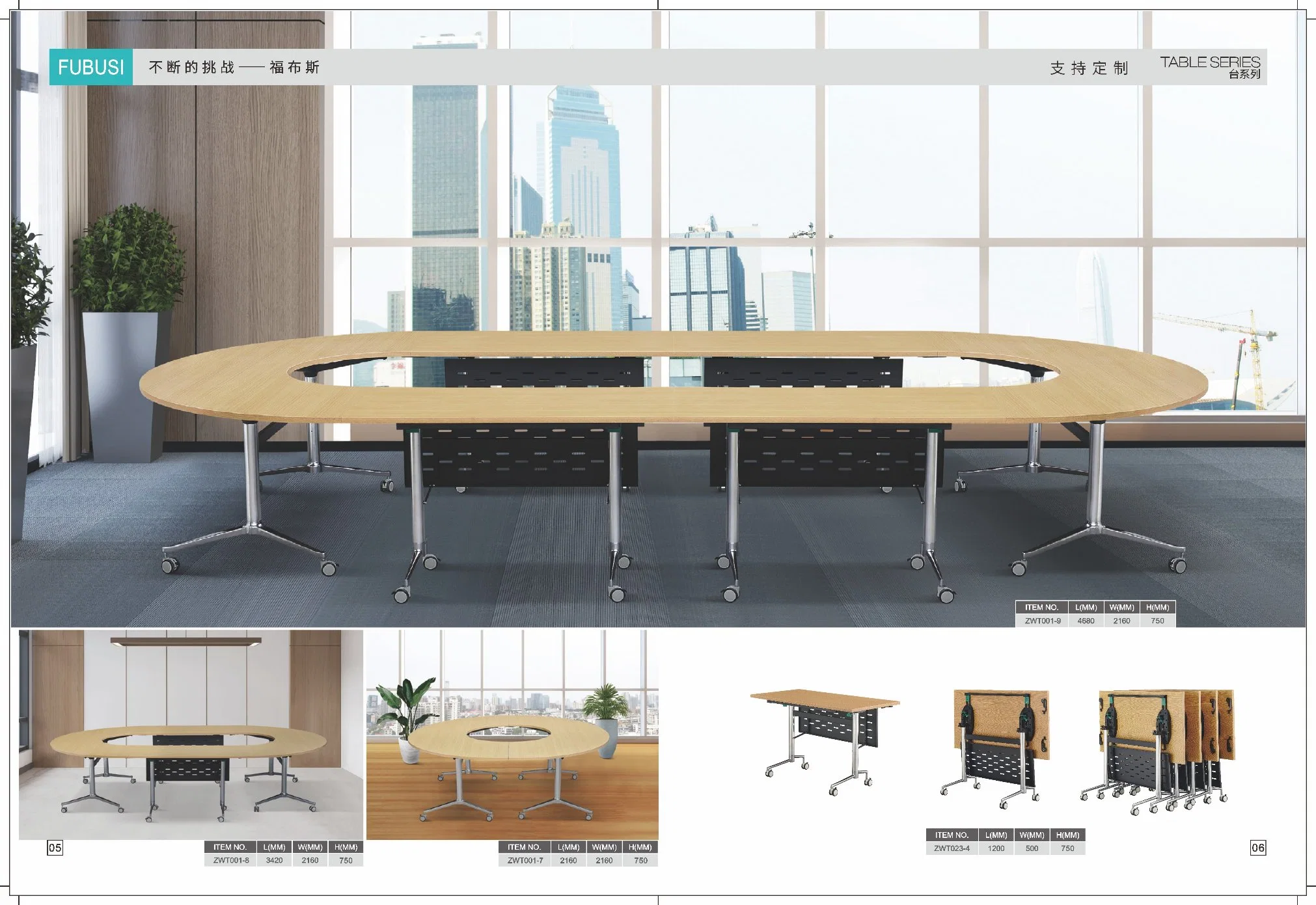 Custom Made Wholesale Table de réunion avec des chaises de luxe moderne Smart forme ovale blanc Table de conférence Bureau