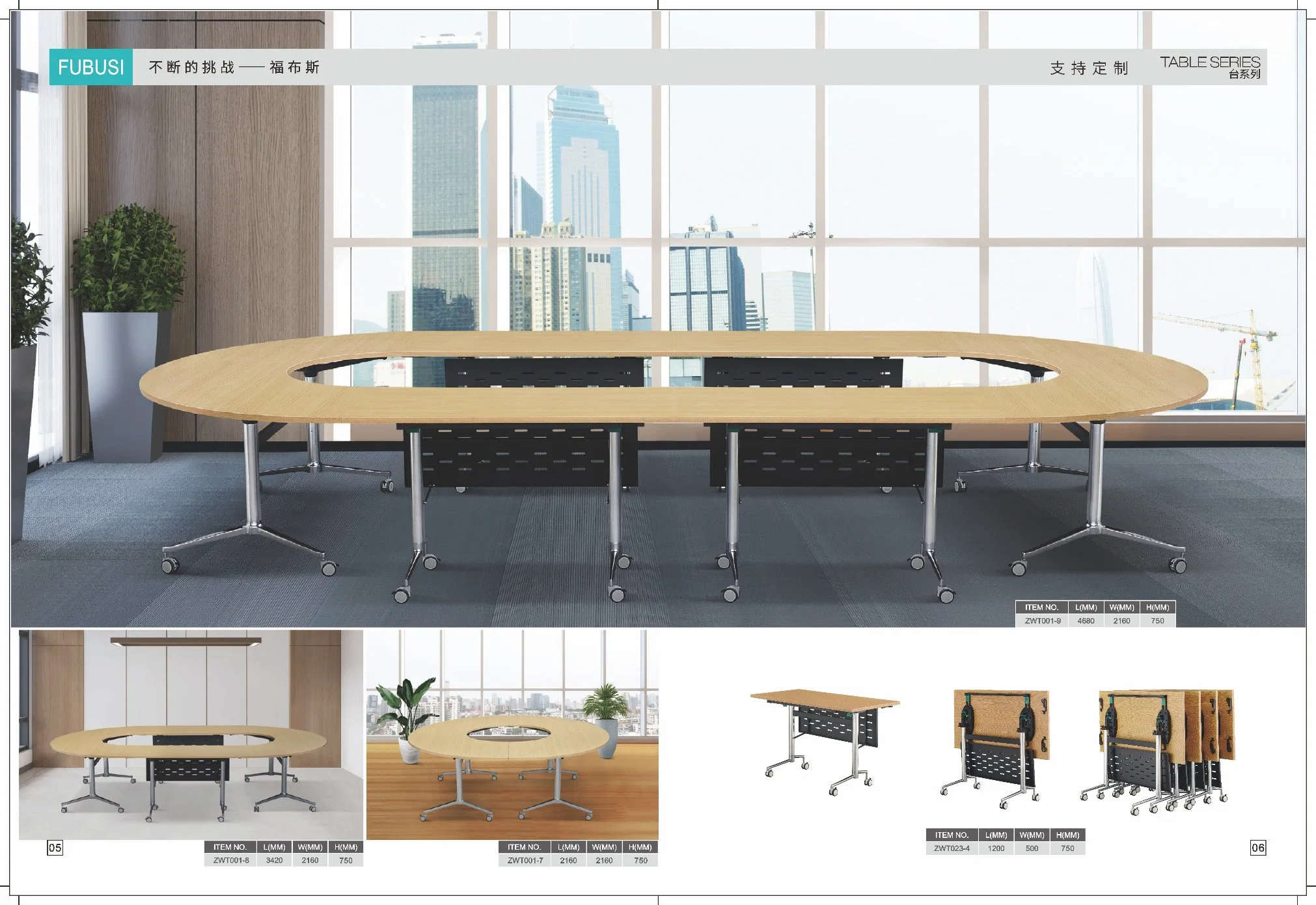 Custom Made Wholesale/Supplier Table de réunion avec des chaises de luxe moderne Smart forme ovale blanc Table de conférence Bureau