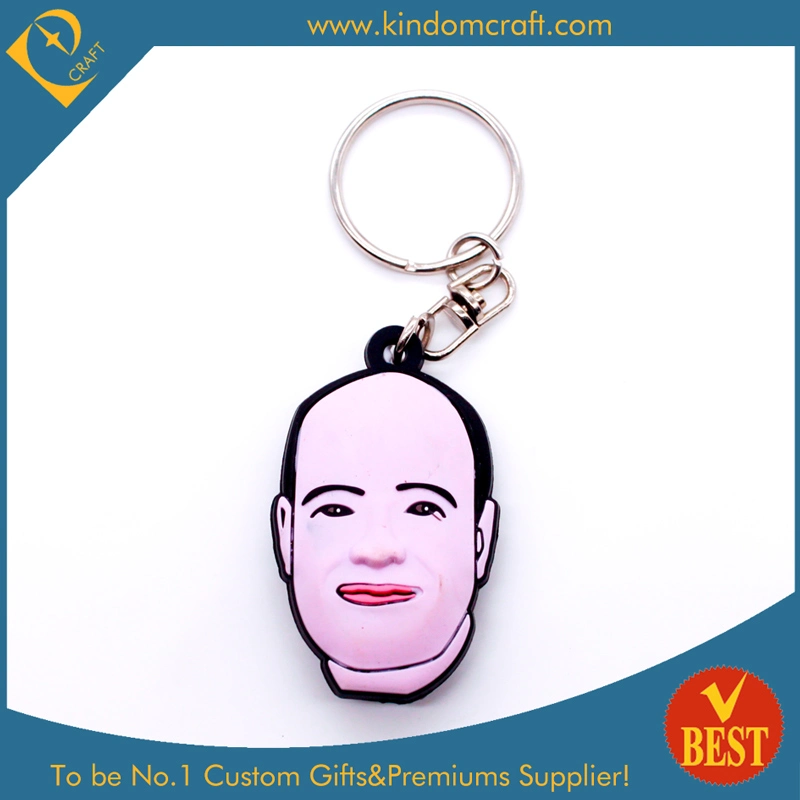 China Cheap Custom 3D Logo Embossed Souvenir Cartoon Style Advertising Toys Funny Cutes Plastic Rubber Silicon Soft PVC Key Ring Keychain for Promotional Gifts