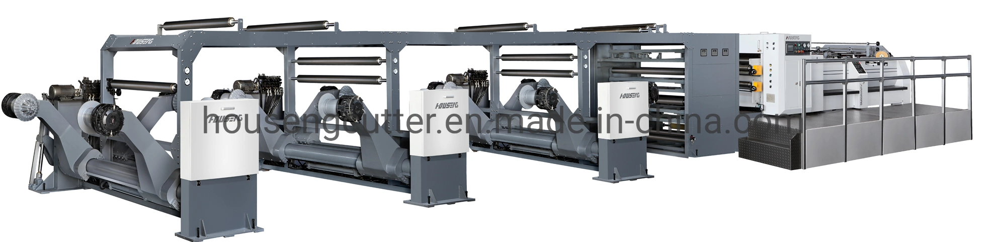 Papierrollenschneider Maschine, Duplex Papier / Pappe / Graues Papier / Kraftpapier Schneidemaschine von Rotary Messer Einzel Doppel-Haspel-Querschneider