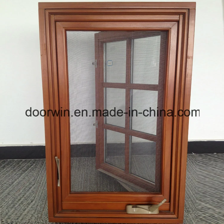 Solid Oak/Teak/Hemlock Wood Casement Windows and Doors with Aluminum Cladding, Durable American Style Window