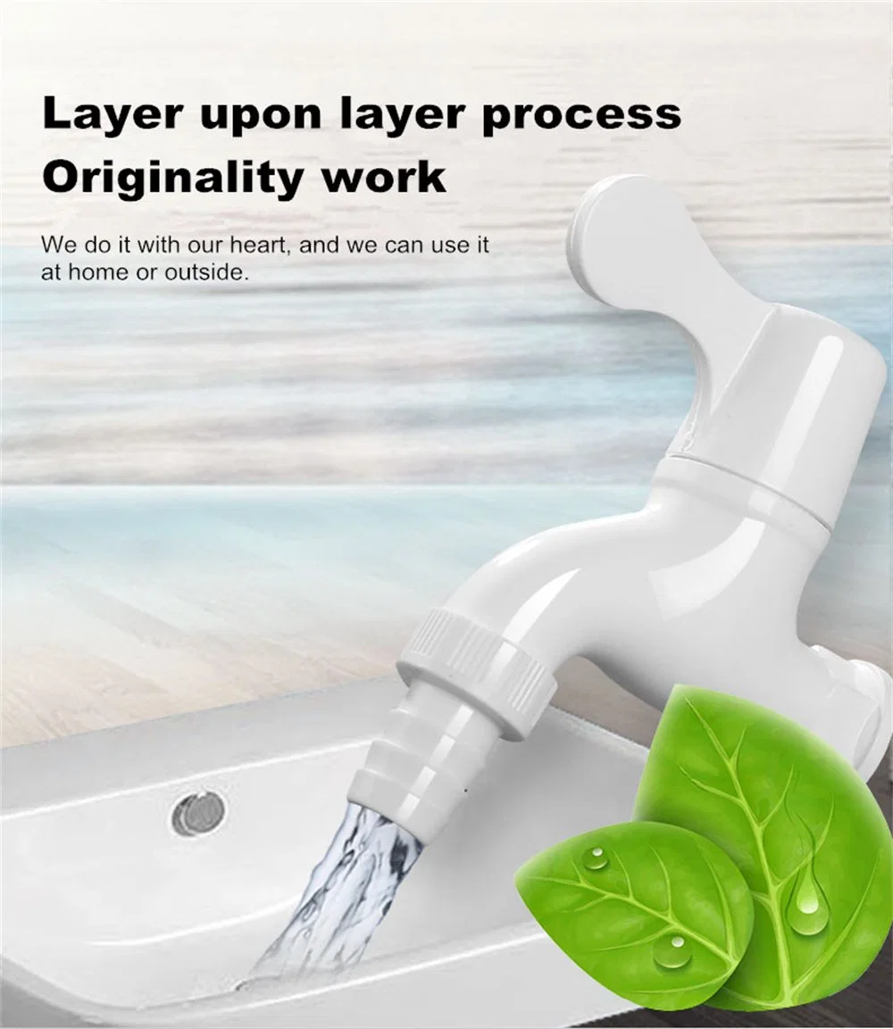 Lesso Longevity White Plastics Multi-Purpose Cold Water Basin Bathtub Kitchen Bathroom PVC Water Taps Basin Faucets