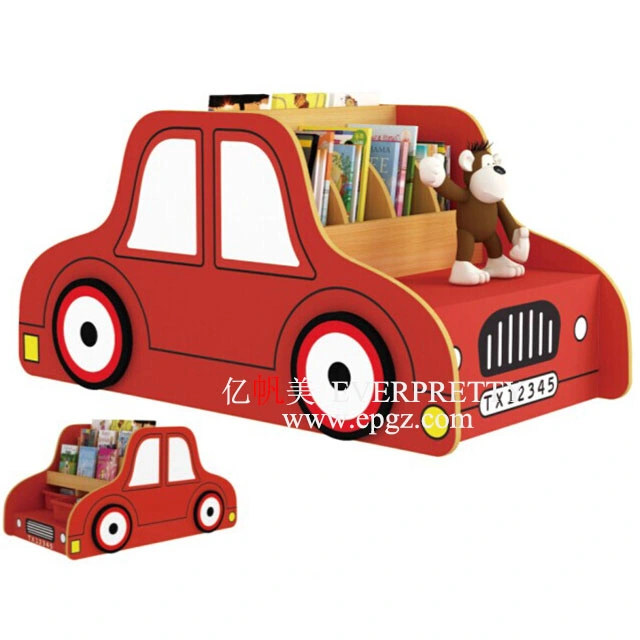 Wooden Classroom Furniture Car Shape Bookshelf for Kids
