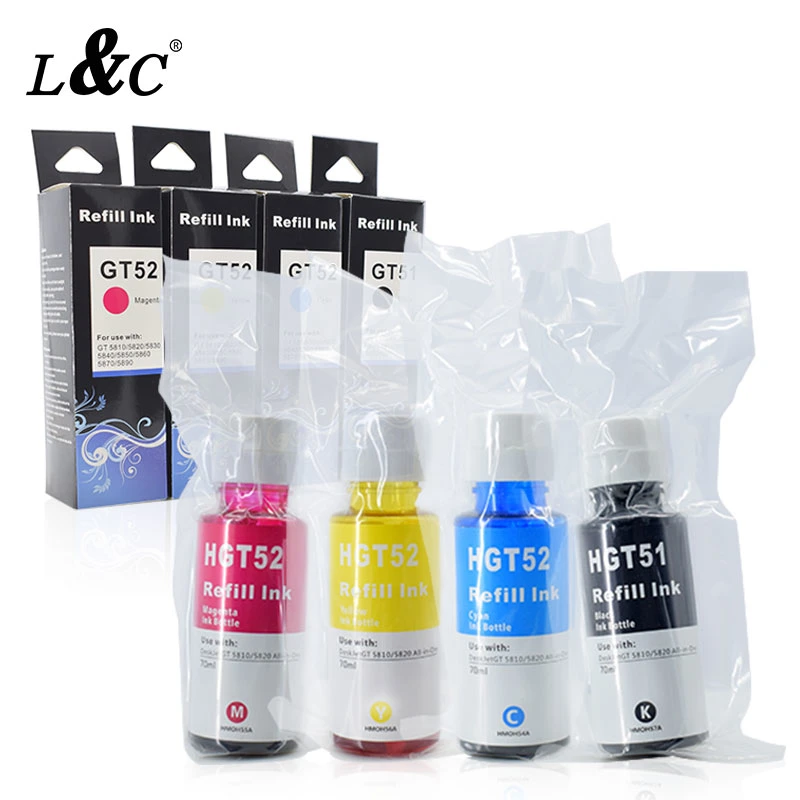 L&C Hot Selling Gt51 Dye Inks Custom Printing Service Ink for HP T380