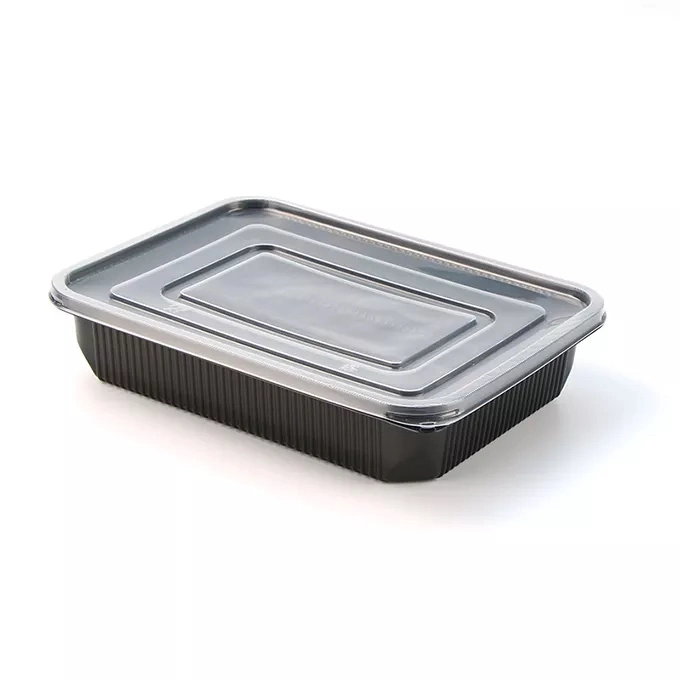 Utilisation d'emballage PP classique en plastique jetables conteneur rectangulaire de micro-ondes Aliments 500ml