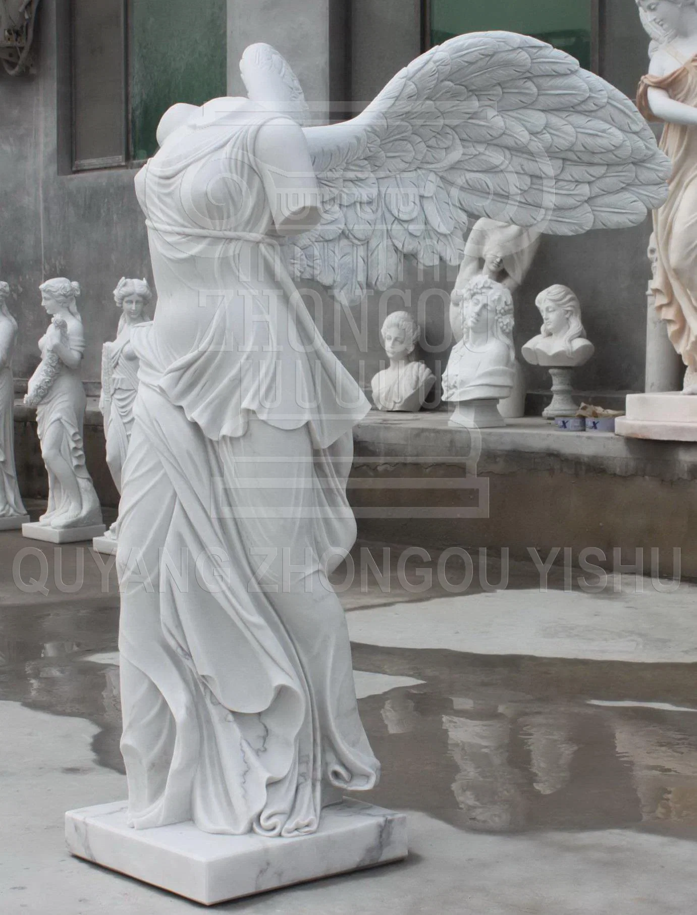 A la venta de piedra de mármol, granito escultura Estatua de la Diosa de la victoria de Nike