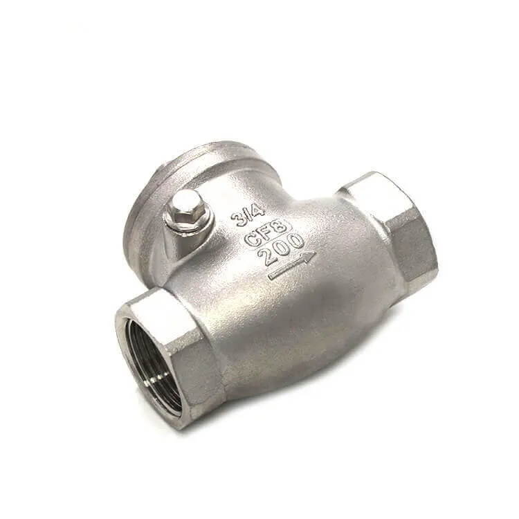 Stainless Steel Threaded Straight Through Horizontal Check Valve Clack One-Way Drain Valve