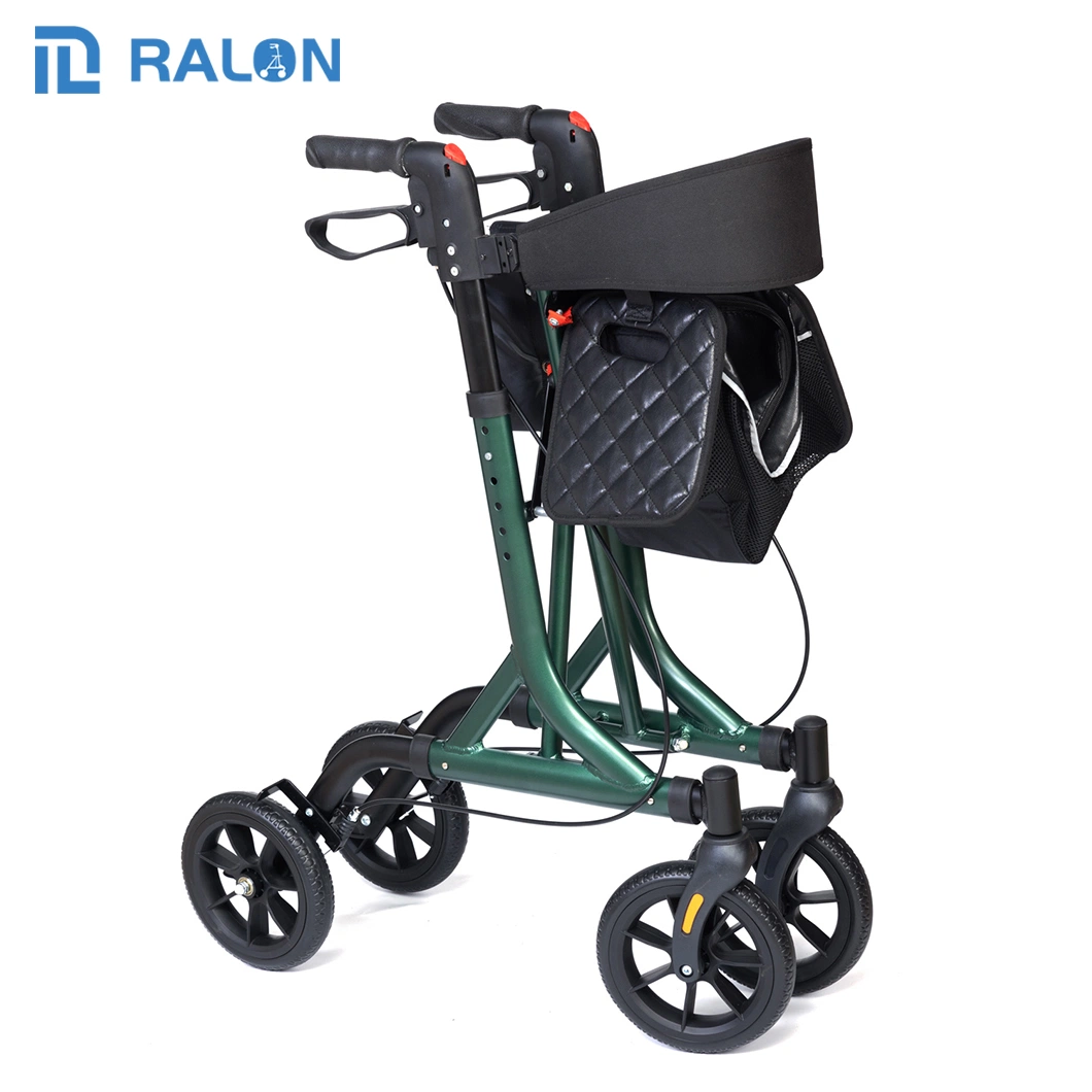 Foldable Easy to Storage Transport Aluminum Patient Home Care Rollator for Senior with Seat