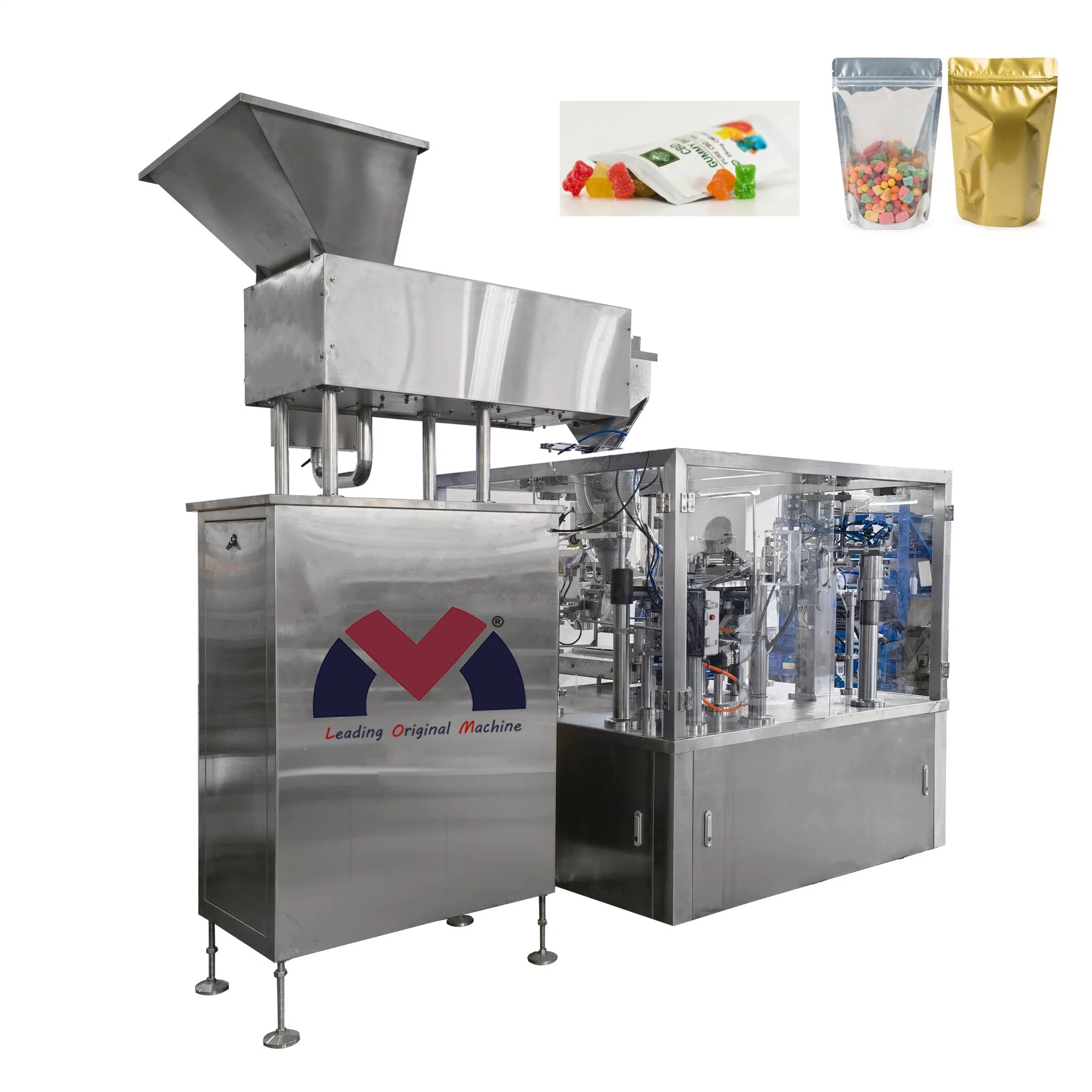 Heating Mixing Hopper Filling Premade Pouch Packing Machine for Spout Doypack Standing up Detergent/Honey/Ketchup/Sauce/Oil/Lotion/Shampoo/Tomato/Ice Lolly