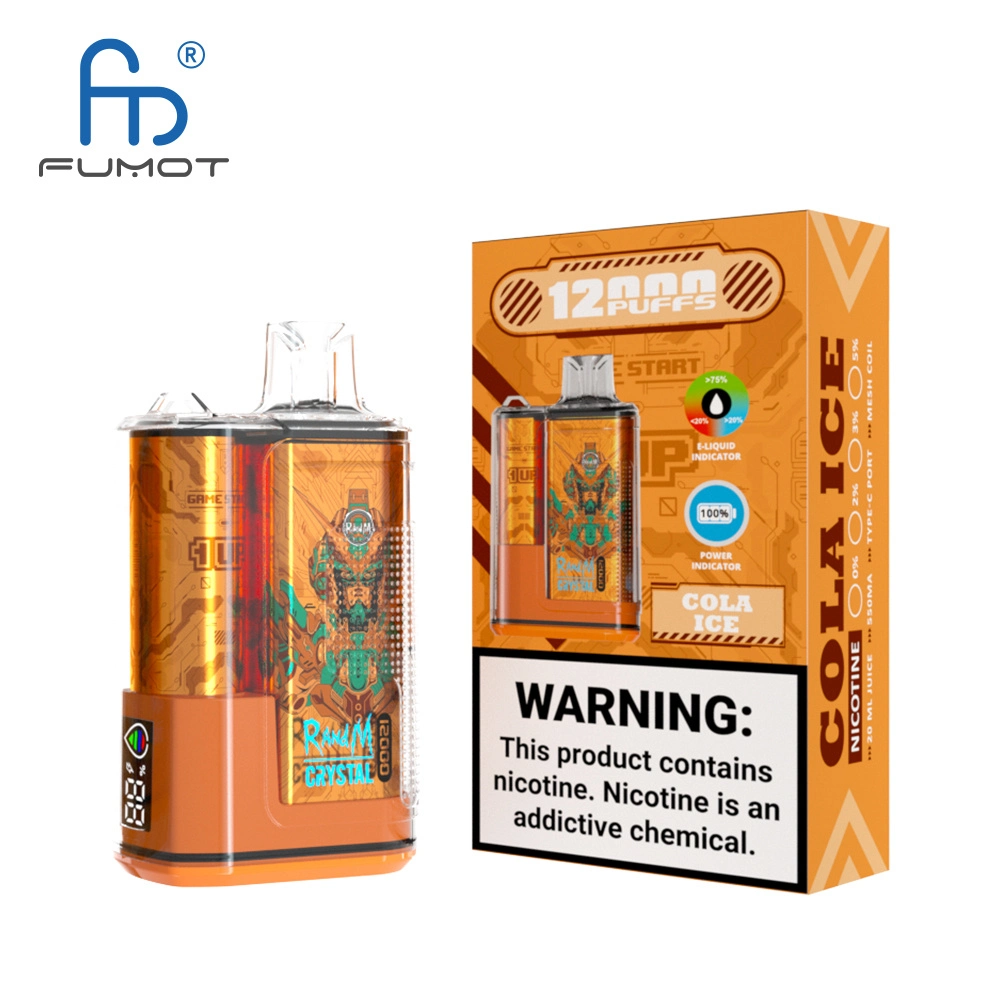 Fumot Randm Crystal 12000 puffs Vape Hot Selling ecigarette Box Одноразовый электронный сигарет с пером оптом Ecig