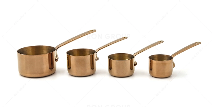 Factory Direct Price Hotel Restaurant Wedding Cookware Kitchenware Stainless Steel Gold Sauce Pot Food Pan