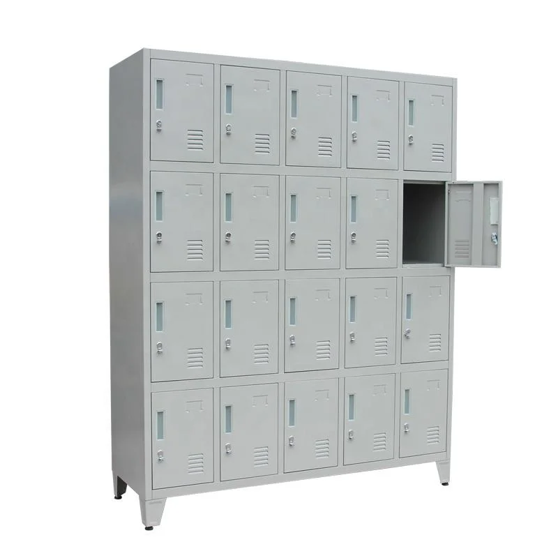 20 Doors Light Gray Steel School Gym Office Wardrobe Locker Cabinet