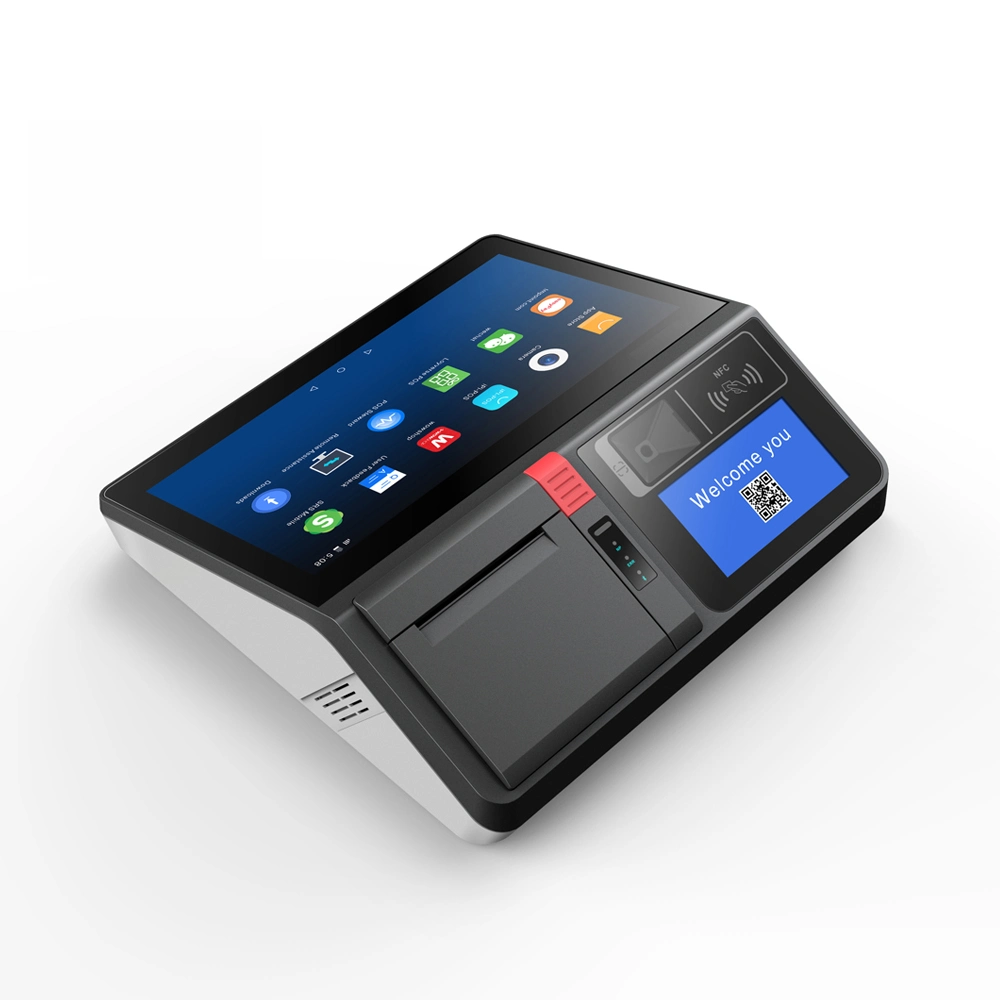 Terminal POS Barway Android con impresora térmica 80mm/ lector NFC Despliegue para Food Court