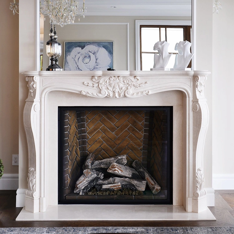Un design classique cheminée en marbre blanc de Mantel pour l'intérieur
