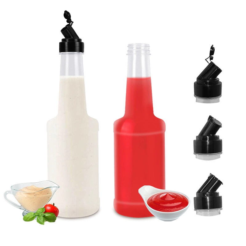 Food Grade Pet Kunststoff Honig Sirup Squeeze Flaschen Kunststoff Squeeze Soße Flasche mit Flip Top Cap