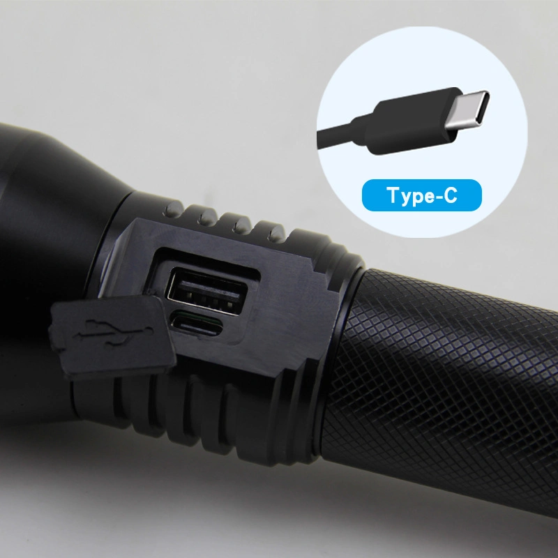 Outdoors Glare Torch Car safety Hammer LED USB Waterproof Flashlight