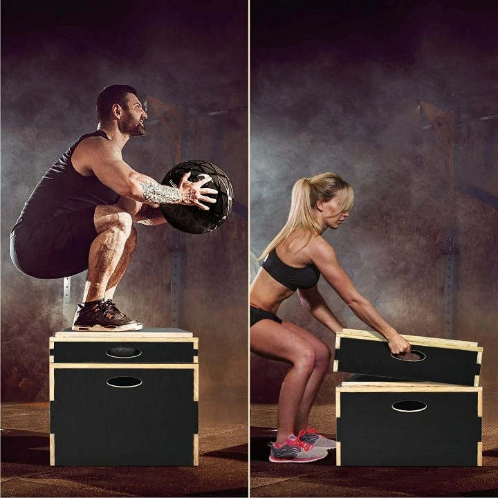 Wholesale/Supplier Stackable Wood Plyo Plyometric Sit-UPS Jumping Exercise Traning Box