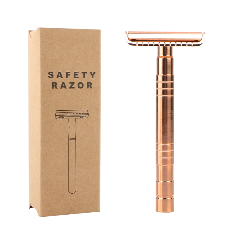 Cheaper Price Safety Razor Rose Gold Women&prime; S Shaving Brass Handle Shaving Razor for Ladies Smooth Wet Shaving Experience