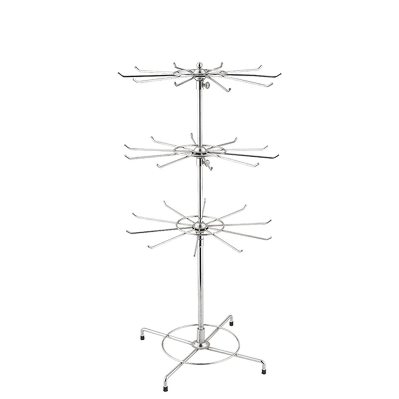 Elegant Countertop Wire Jewelry Display Rack with 3 Tiers