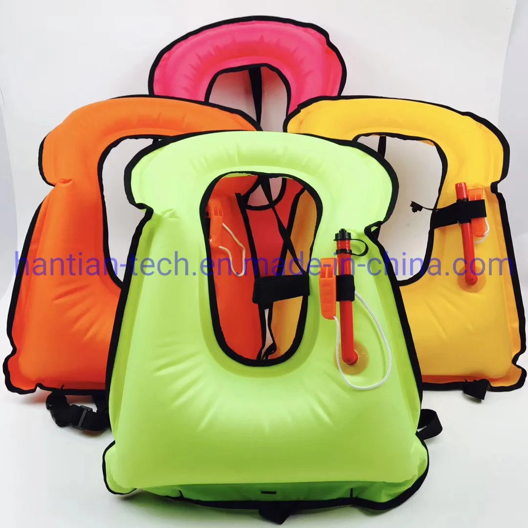 Water Sport Manual Blow Inflatable Lifesaving Jacket Snorkeling Vest