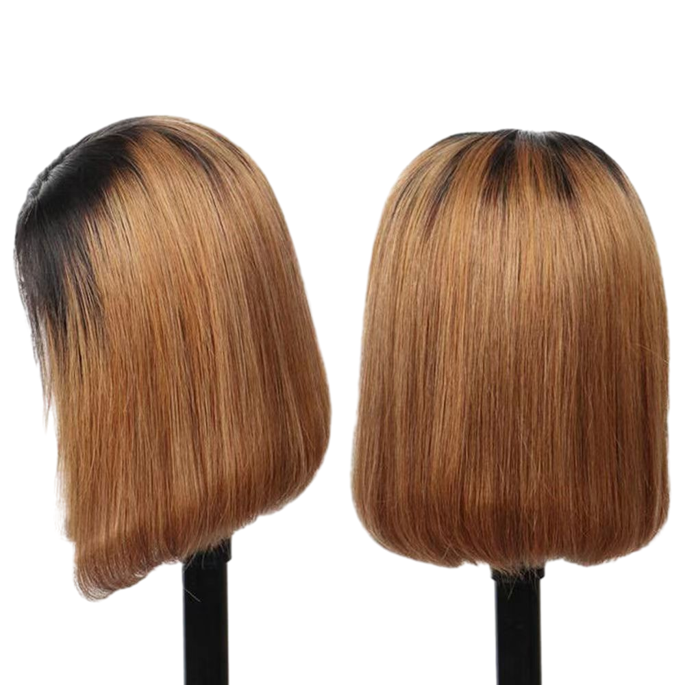 Double Drawn 1b/30 Straight Bob Wig Human Hair