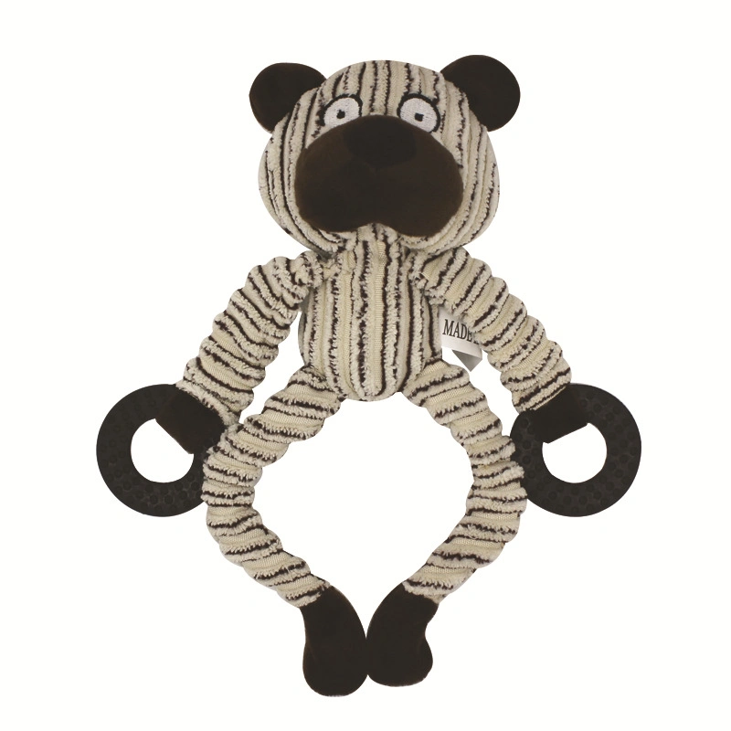 Vocal Plush Toy Tricolor Rubber Ring Corduroy