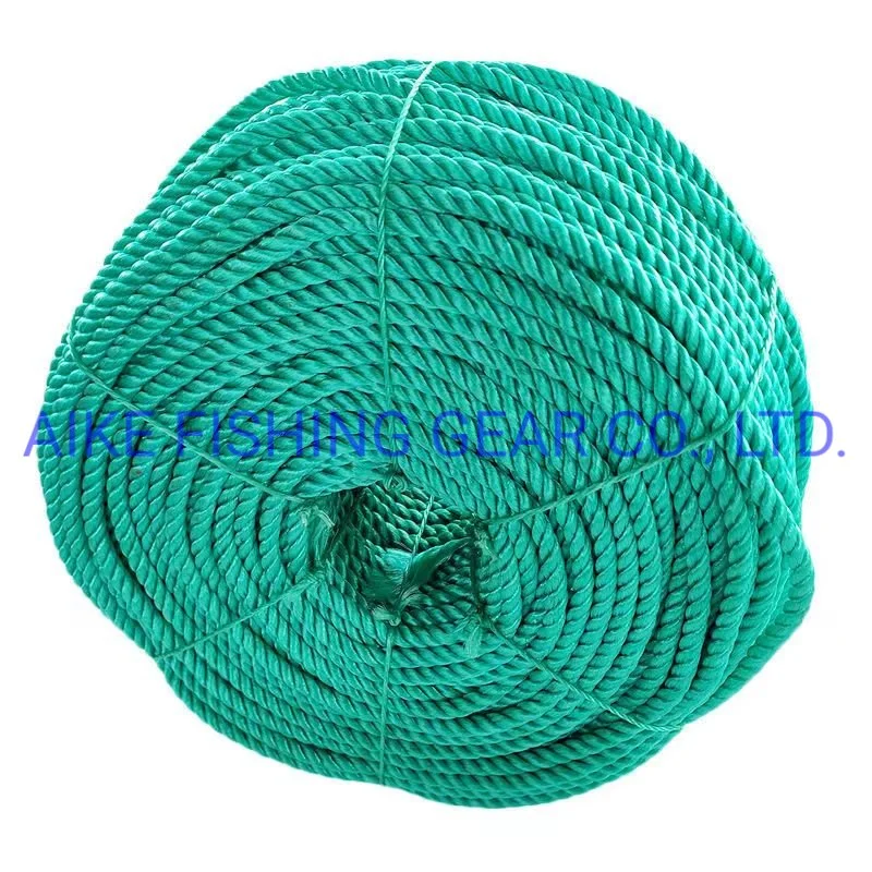 6mm-10mm Nylonrope White/Black/Blue/Green Color 3 Strands Twisted Polyamide/PP/Nylon for Pelagic Fishing Packaging Rope